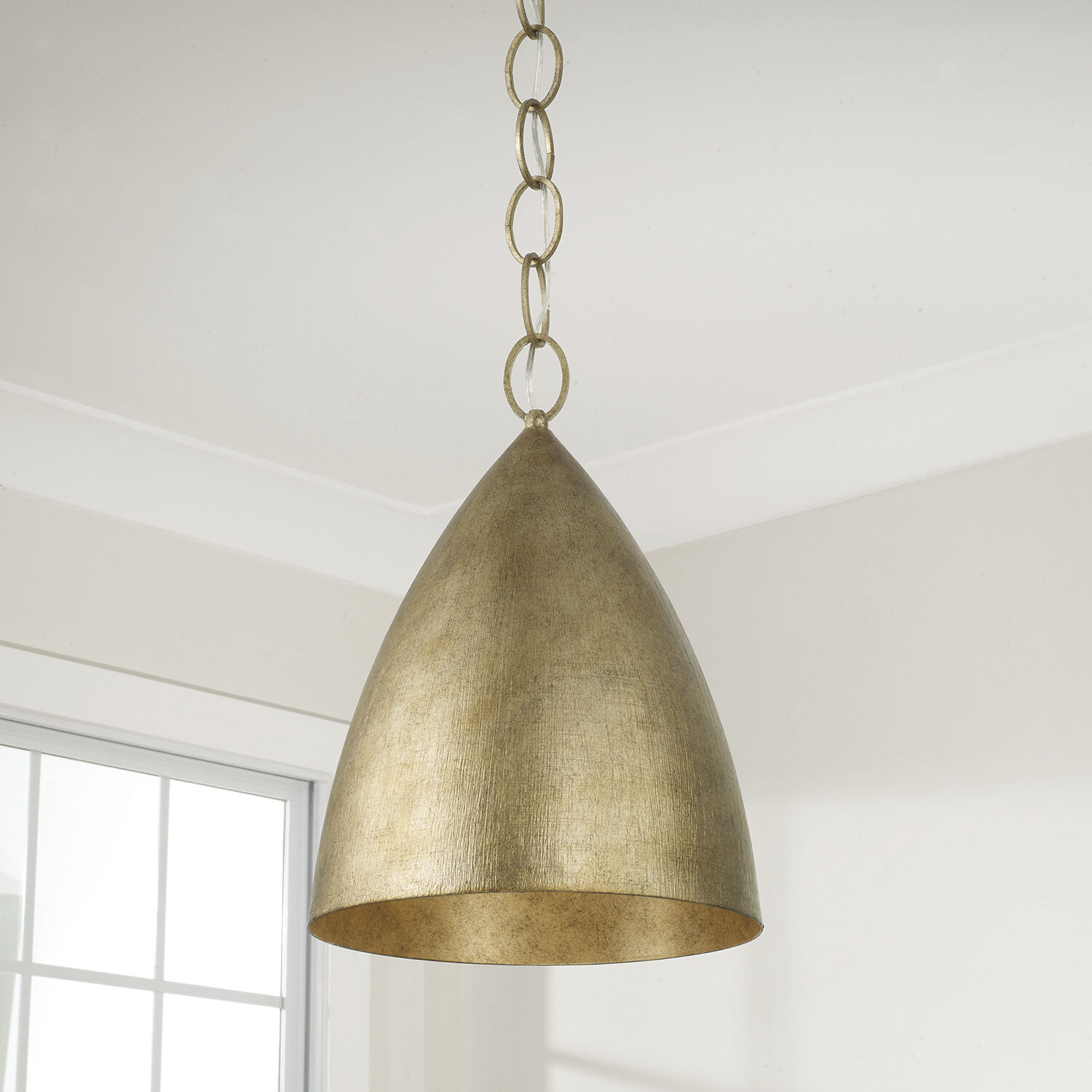 Francesca LED 13 inch Feathered Gold Pendant Ceiling Light