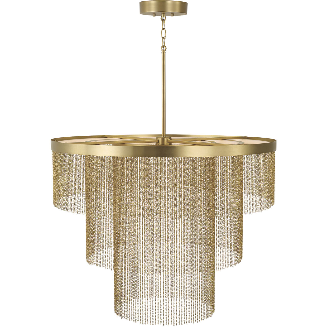 Rae LED 33 inch Aged Brass Chandelier Ceiling Light