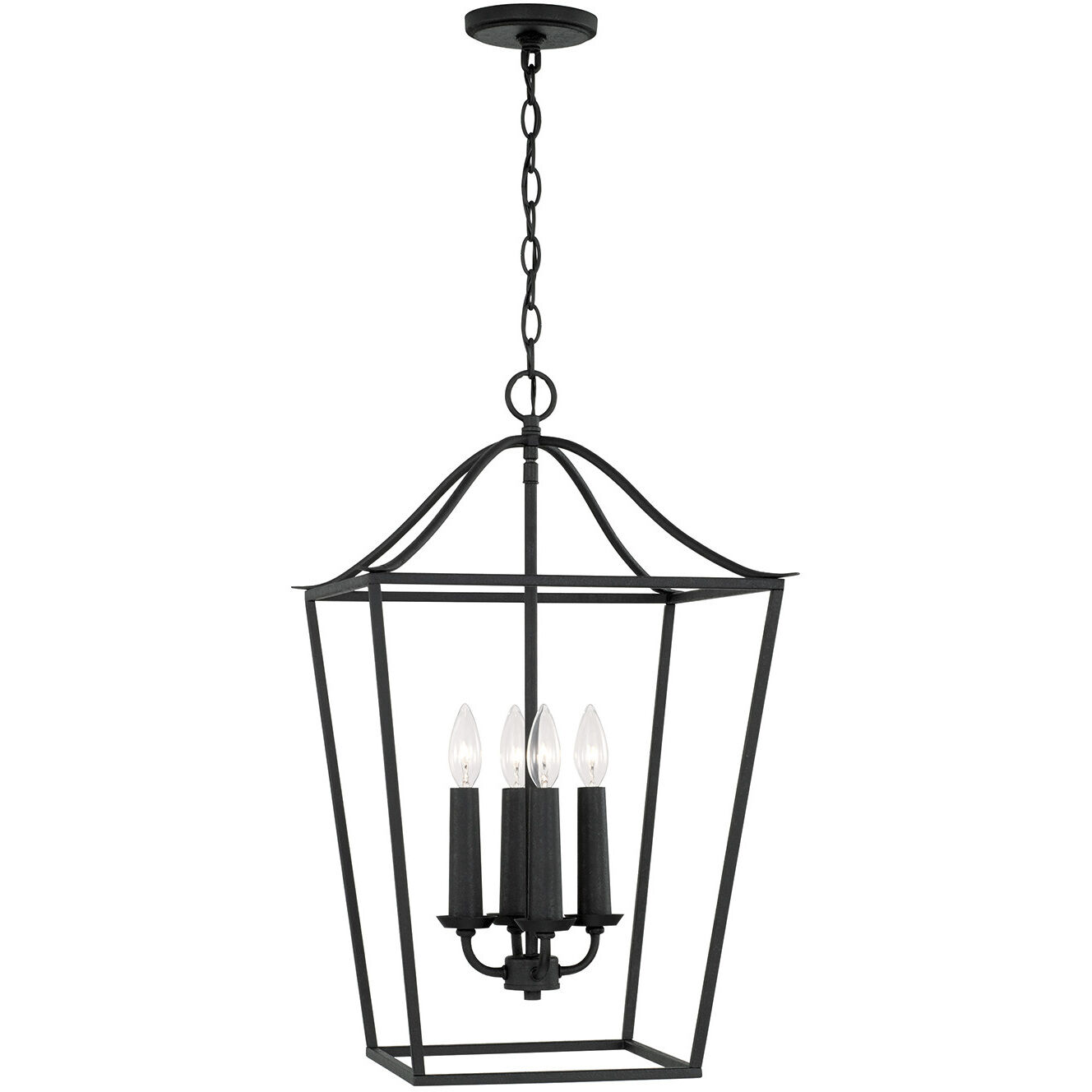 Grady 4 Light 15.75 inch Black Iron Foyer Ceiling Light