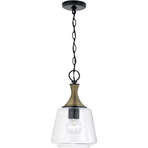 Capital Lighting Amara 1 Light 9 inch Matte Black with Brass Pendant Ceiling Light 345611KB - Open Box