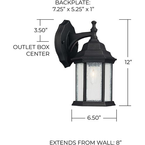 Main Street 1 Light 12 inch Black Outdoor Wall Lantern