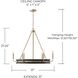 Finn 6 Light 31 inch Black Stain and Matte Brass Chandelier Ceiling Light