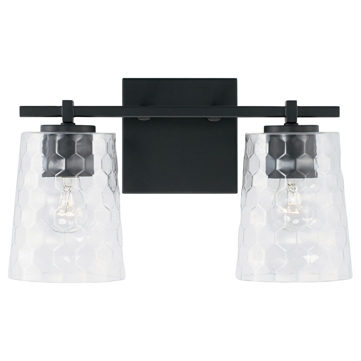 Burke 2 Light 15 inch Matte Black Vanity Light Wall Light