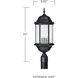 Main Street 3 Light 24 inch Black Outdoor Post Lantern