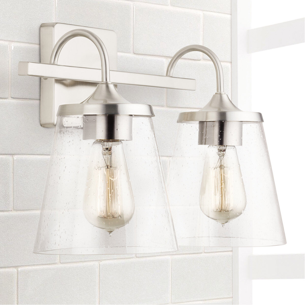 Jayne 2 Light 15.25 inch Brushed Nickel Vanity Light Wall Light