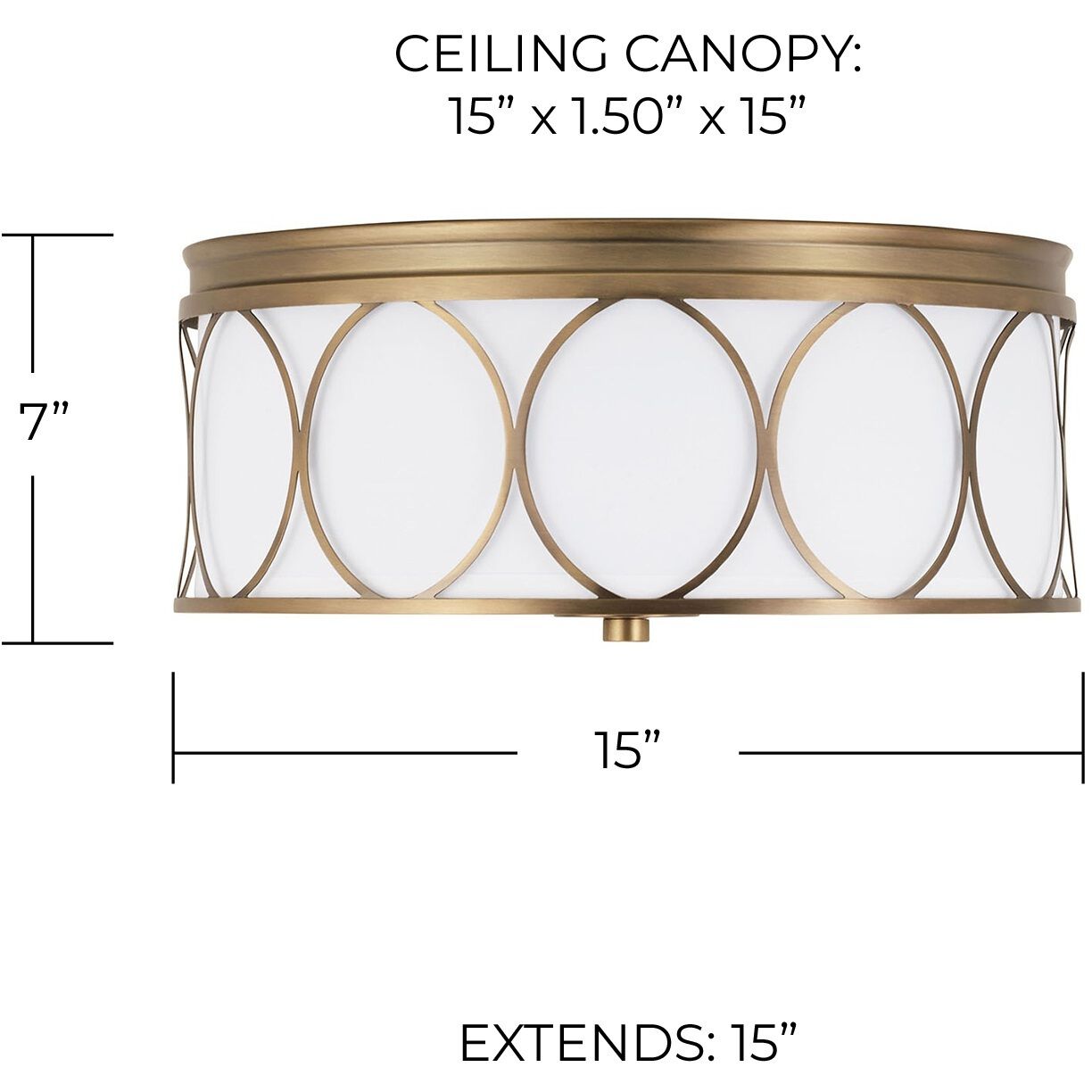 Rylann 3 Light 15 inch Aged Brass Flush Mount Ceiling Light