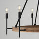 Jonah 6 Light 42 inch Light Wood and Matte Black Chandelier Ceiling Light