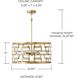 Hala 4 Light 22 inch Bleached Natural Jute and Patinaed Brass Pendant Ceiling Light