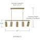 Robbie 5 Light 40 inch Aged Brass Island Light Ceiling Light
