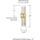 Lena 2 Light 5 inch Fire and Ice Sconce Wall Light