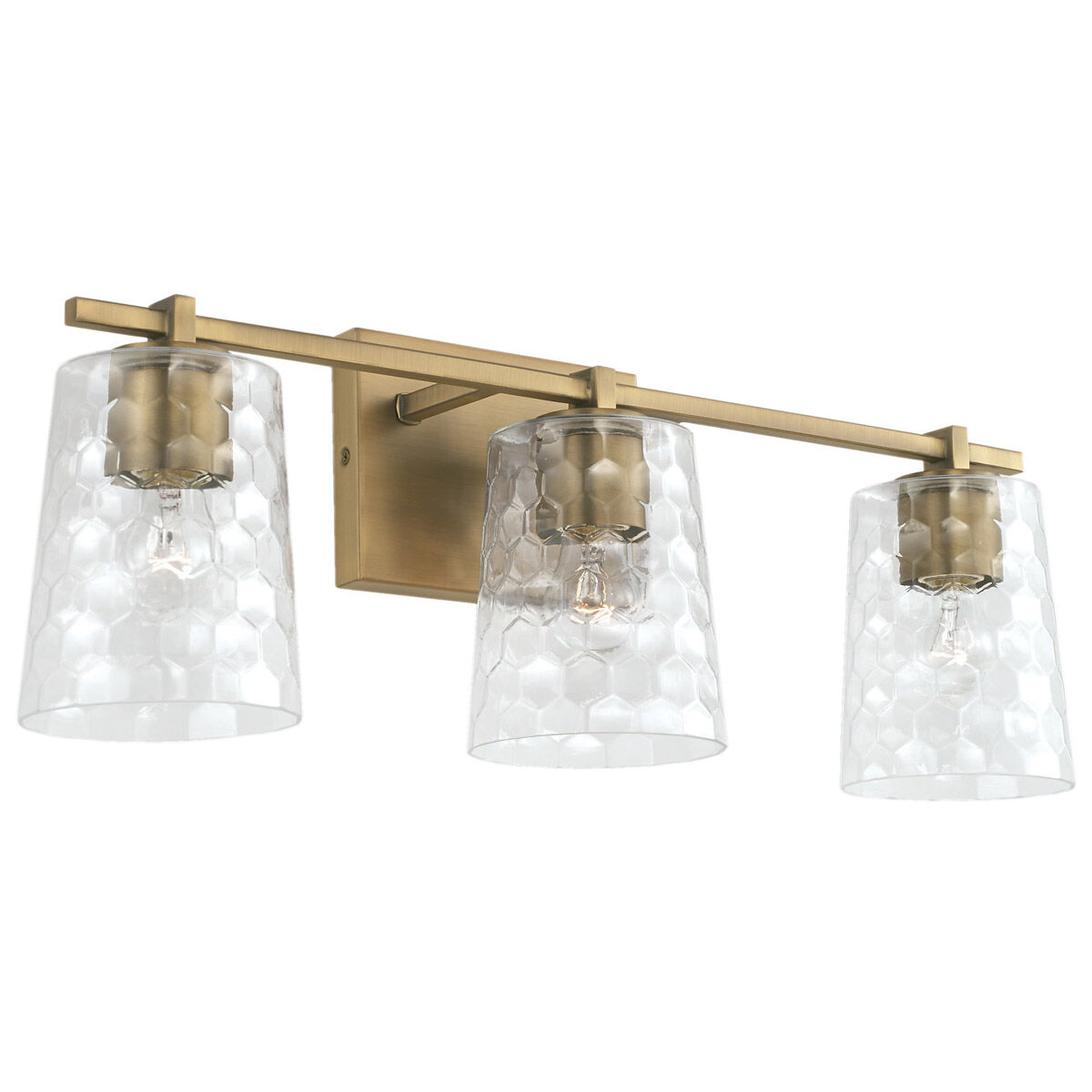 Burke 3 Light 24 inch Aged Brass Vanity Light Wall Light