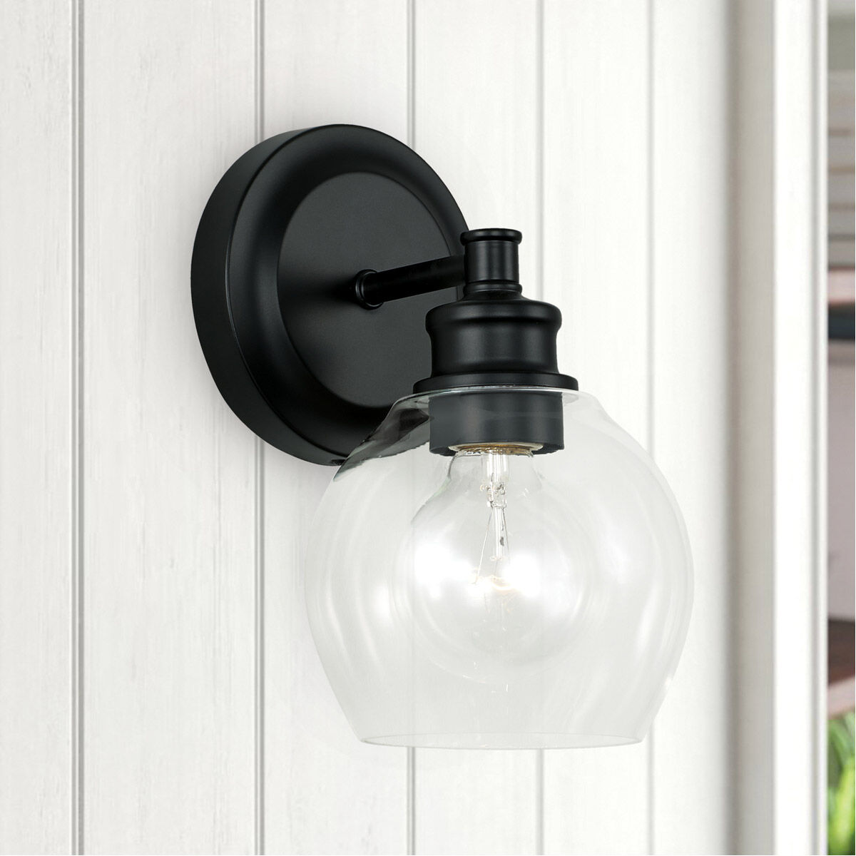 Mid Century 1 Light 6 inch Matte Black Sconce Wall Light