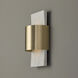 Sidney LED 6.25 inch White Marble and Matte Brass Sconce Wall Light