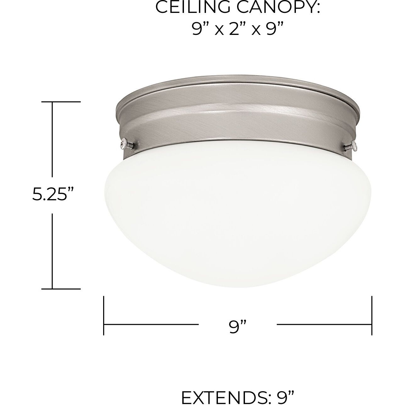 Scott 2 Light 9 inch Matte Nickel Flush Mount Ceiling Light