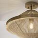 Maya 1 Light 19.75 inch Matte Brass Semi-Flush Ceiling Light, Convertible Dual Mount