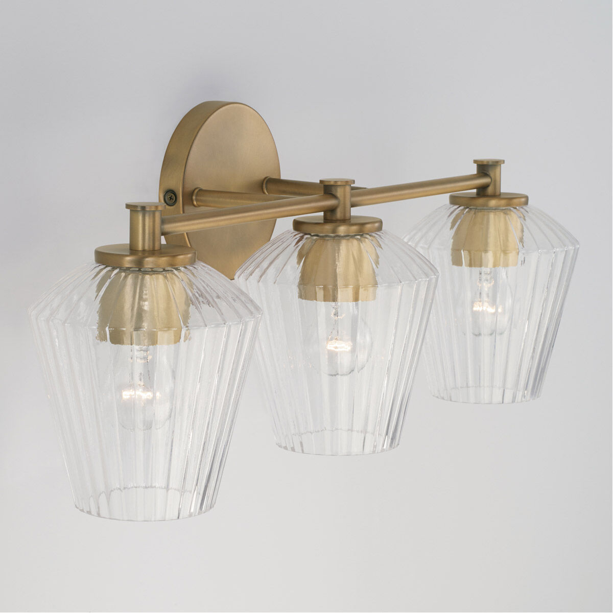 Beau 3 Light 24 inch Aged Brass Vanity Light Wall Light