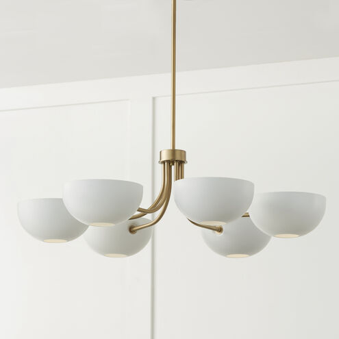 Reece 6 Light 34 inch Aged Brass Chandelier Ceiling Light