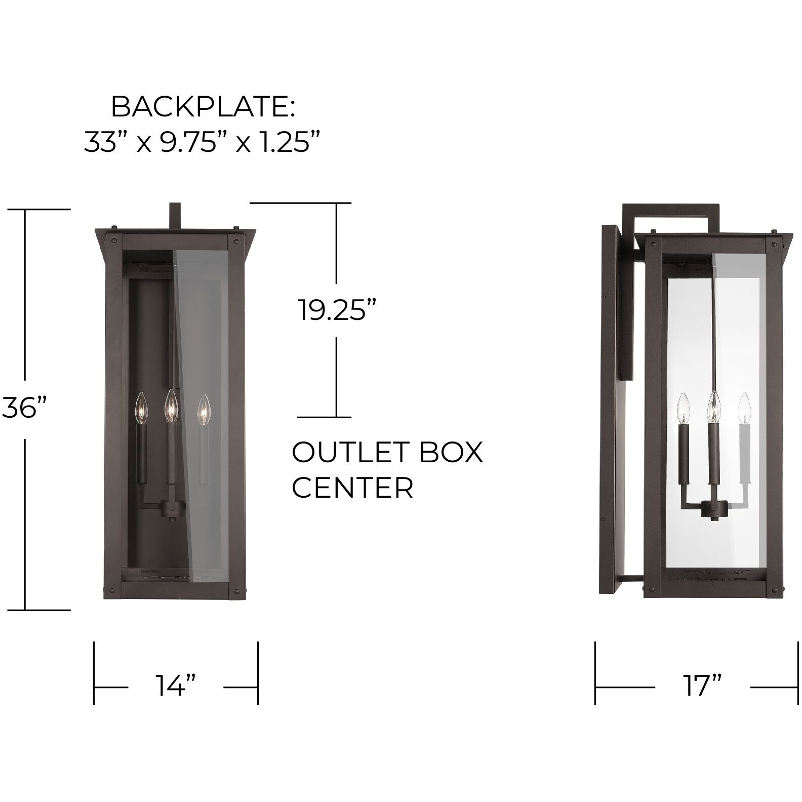 Hunt 4 Light 36 inch Oiled Bronze Outdoor Wall Mount in Incandescent