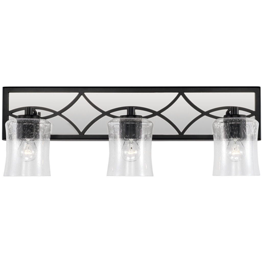 Avery 3 Light 25 inch Matte Black Vanity Light Wall Light