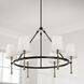 Hollis 6 Light 35 inch Matte Black with Hammered Gold Chandelier Ceiling Light