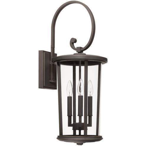 Howell 3 Light 26 inch Oiled Bronze Outdoor Wall Lantern