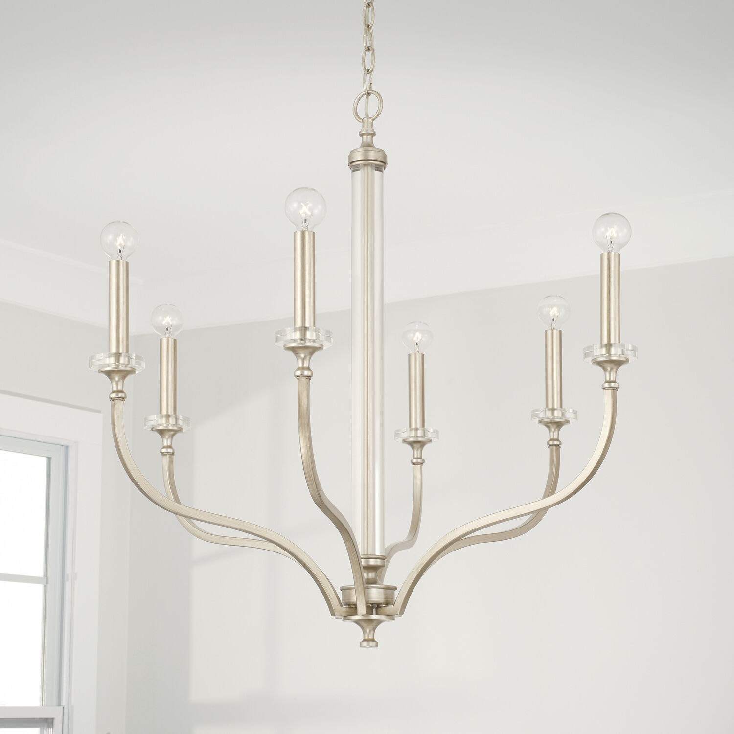 Breigh 6 Light 32 inch Brushed Champagne Chandelier Ceiling Light