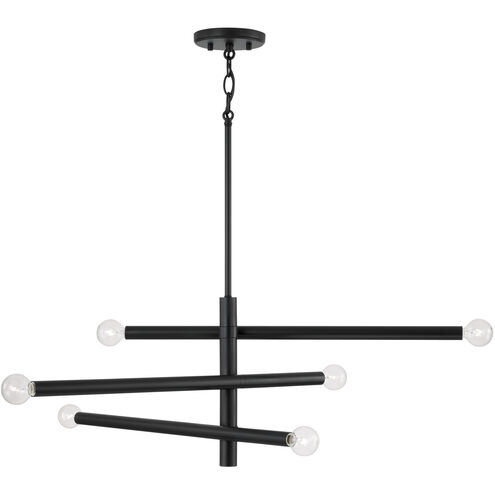 Zane 6 Light 33 inch Matte Black Chandelier Ceiling Light