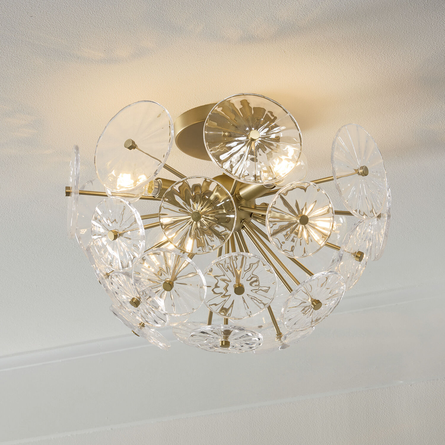 Emelie 4 Light 15.5 inch Matte Brass Semi-Flush Mount Ceiling Light