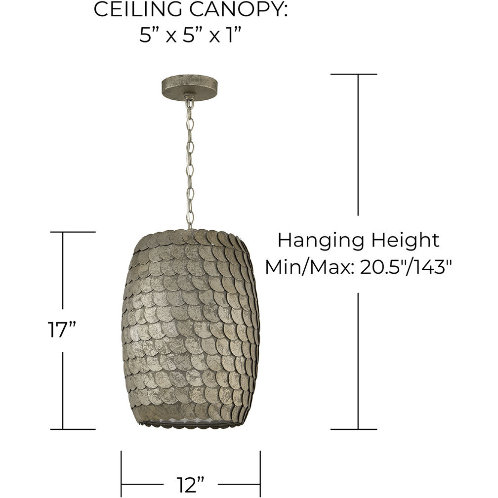 Delphine 1 Light 12 inch Grecian Luster Pendant Ceiling Light