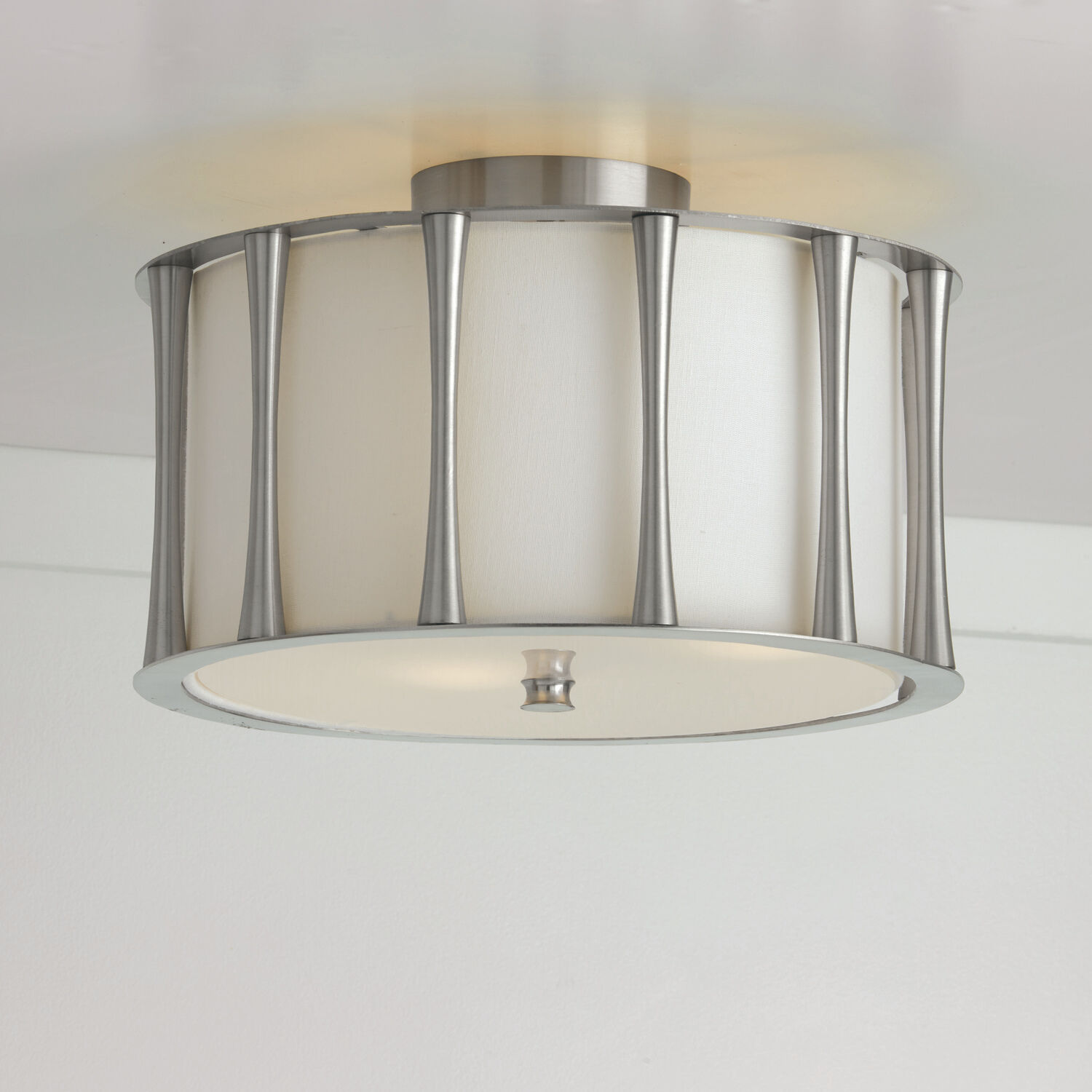 Bodie 3 Light 15 inch Brushed Nickel Semi-Flush Mount Ceiling Light, Convertible Dual Mount