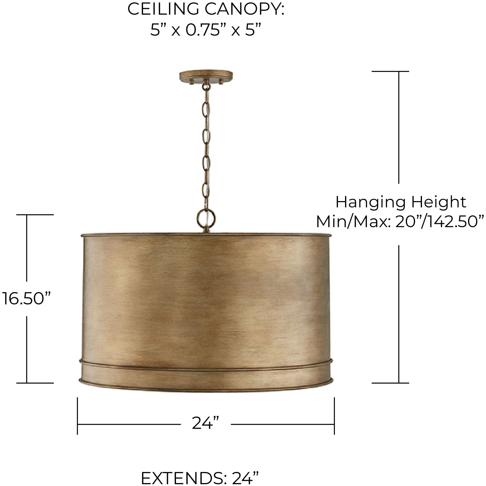 Nole 4 Light 24 inch Mystic Luster Pendant Ceiling Light