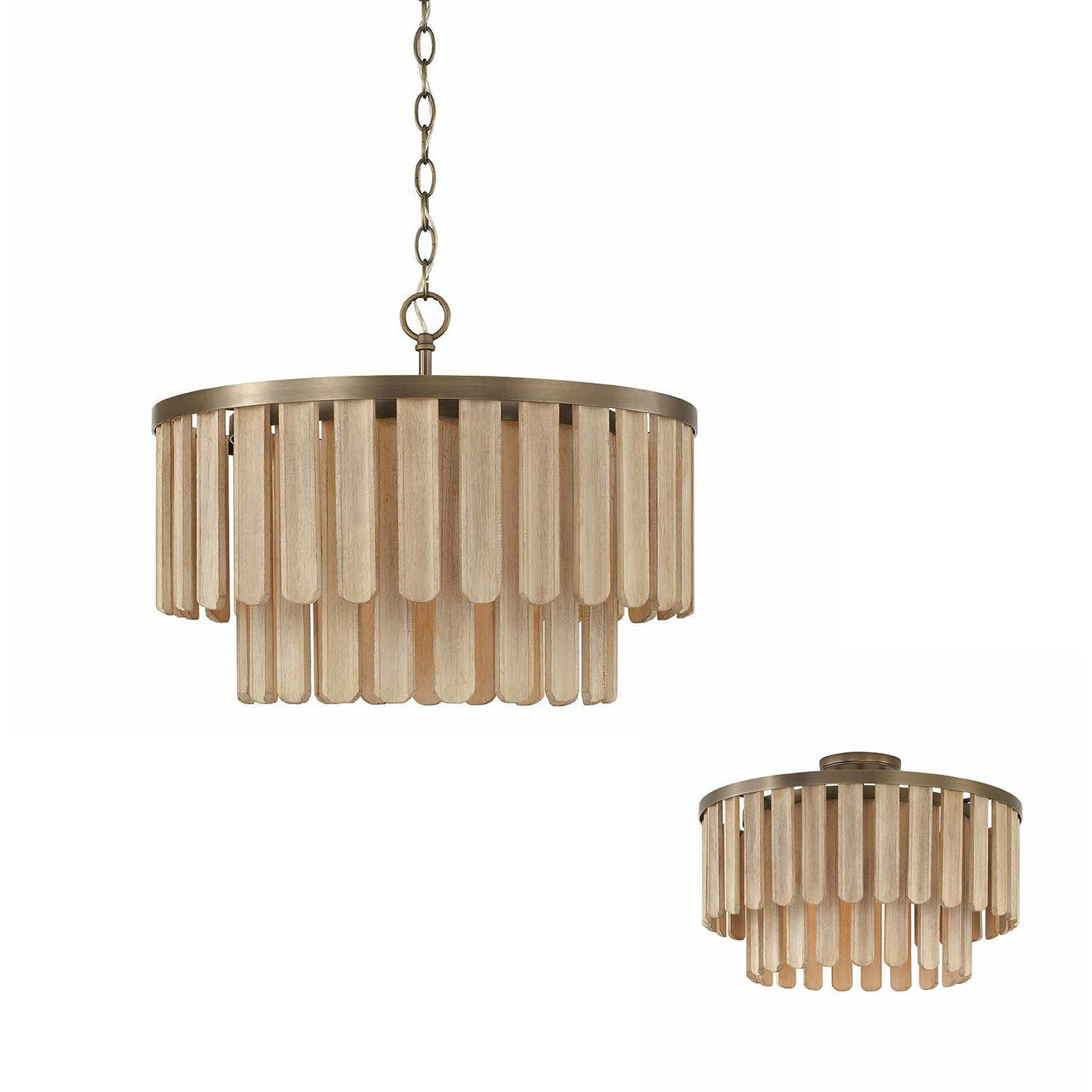 Jada 1 Light 20 inch Dark Brass Semi-Flush Mount Ceiling Light