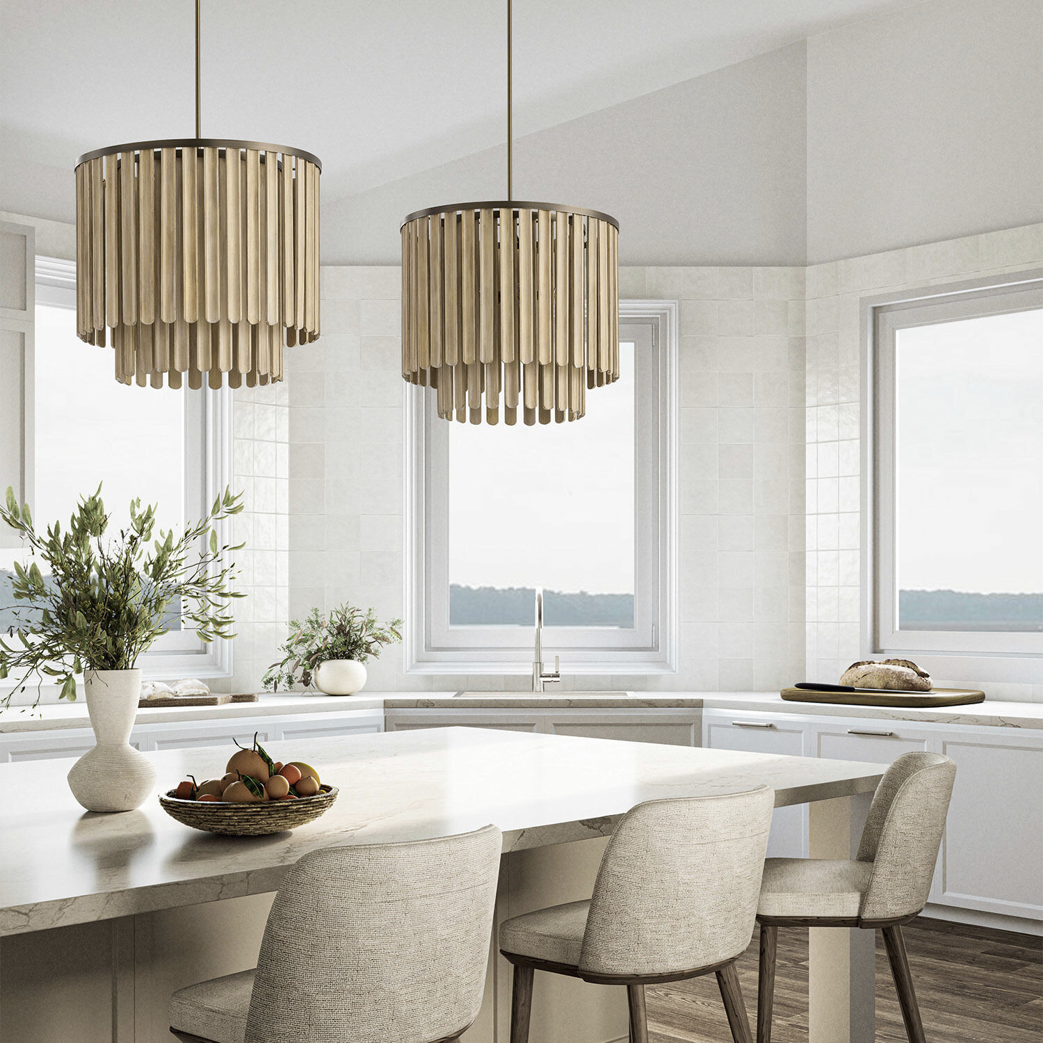 Jada 5 Light 24 inch Dark Brass Pendant Ceiling Light