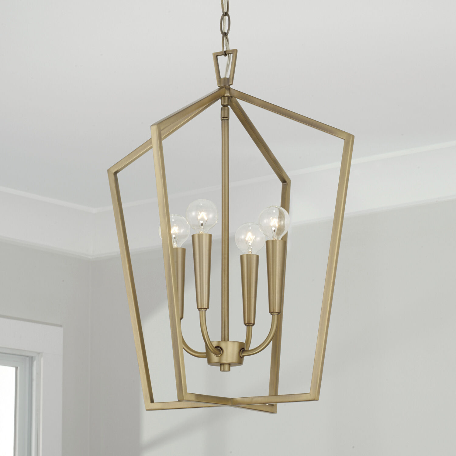 Holden 4 Light 17 inch Aged Brass Foyer Ceiling Light
