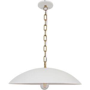 Ofelia 1 Light 19.75 inch Matte White/Aged Brass Pendant Ceiling Light
