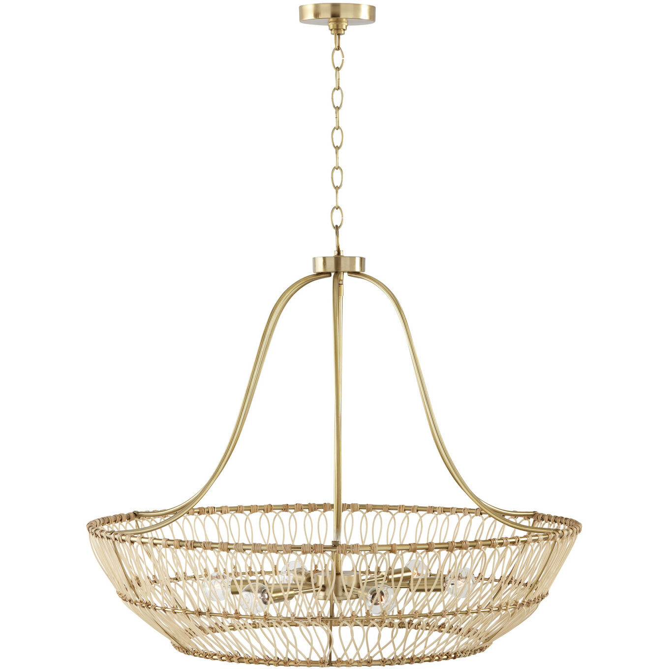 Wren 6 Light 32 inch Matte Brass Chandelier Ceiling Light