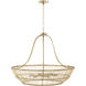 Wren 6 Light 32 inch Matte Brass Chandelier Ceiling Light