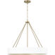 Weller 4 Light 27.5 inch Matte Brass and White Chandelier Ceiling Light