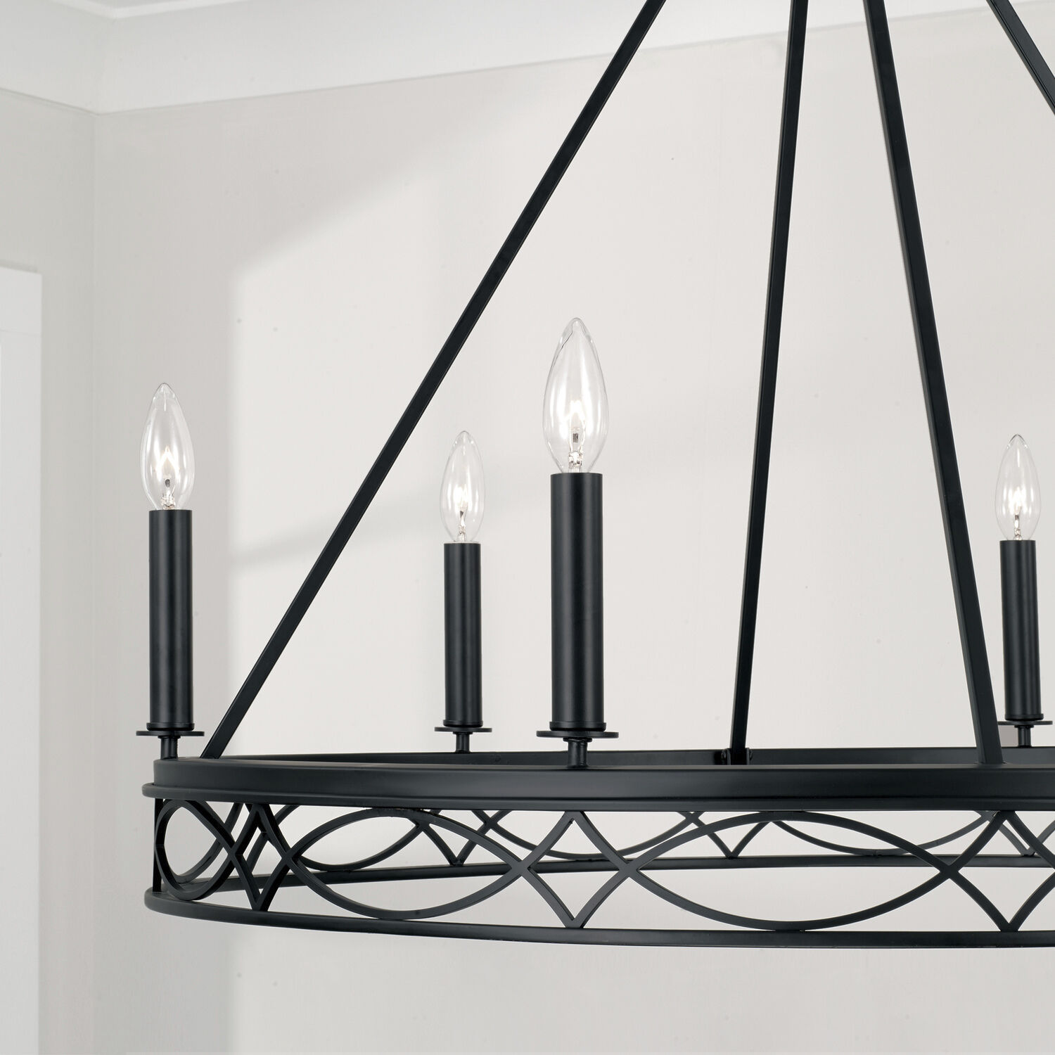 Avery 6 Light 32 inch Matte Black Chandelier Ceiling Light