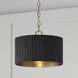 Donovan 1 Light 12.5 inch Black Stain and Matte Brass Semi-Flush Ceiling Light, Convertible Dual Mount