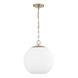 Cleo 1 Light 13.5 inch Matte Brass Pendant Ceiling Light