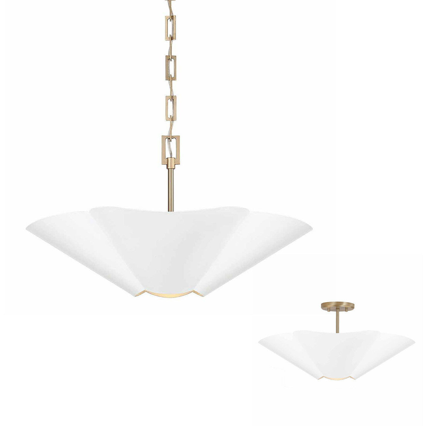 Maeve 4 Light 23.25 inch Matte Brass and White Pendant Ceiling Light
