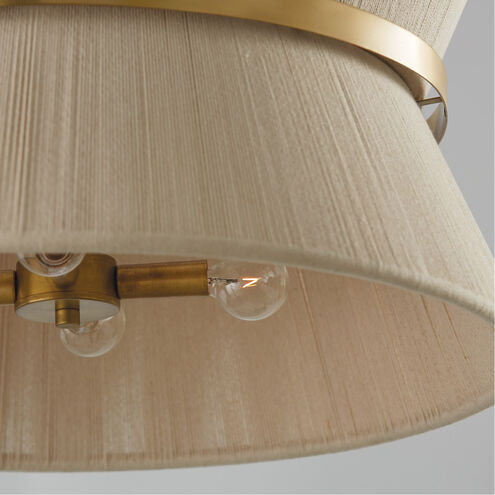 Cecilia 8 Light 24 inch Bleached Natural Rope and Patinaed Brass Pendant Ceiling Light 