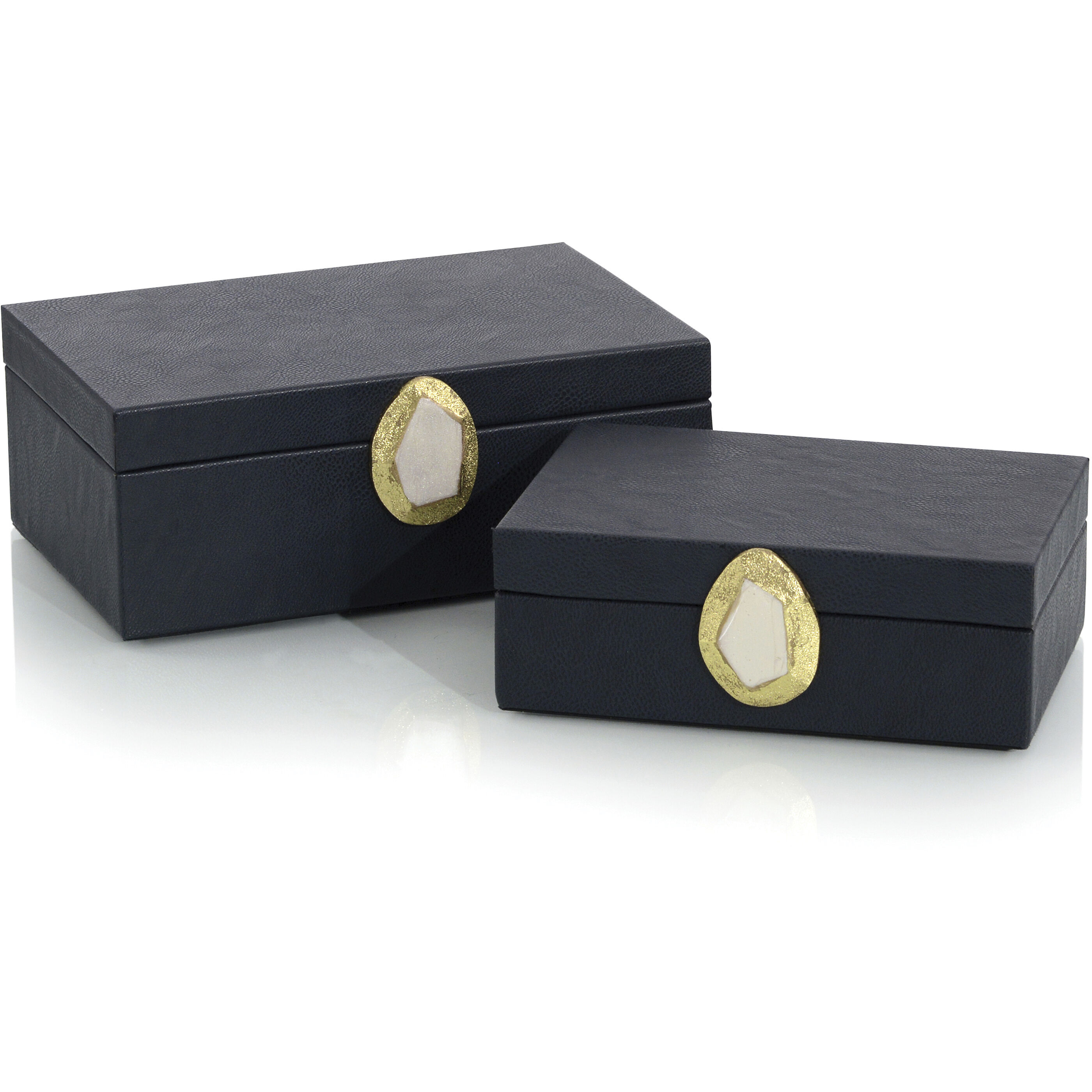 Leah Midnight Blue Decorative Box, Set of 2