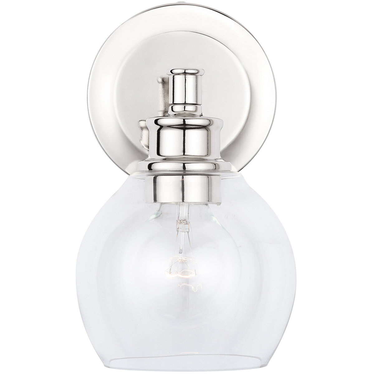 Mid Century 1 Light 6 inch Polished Nickel Sconce Wall Light