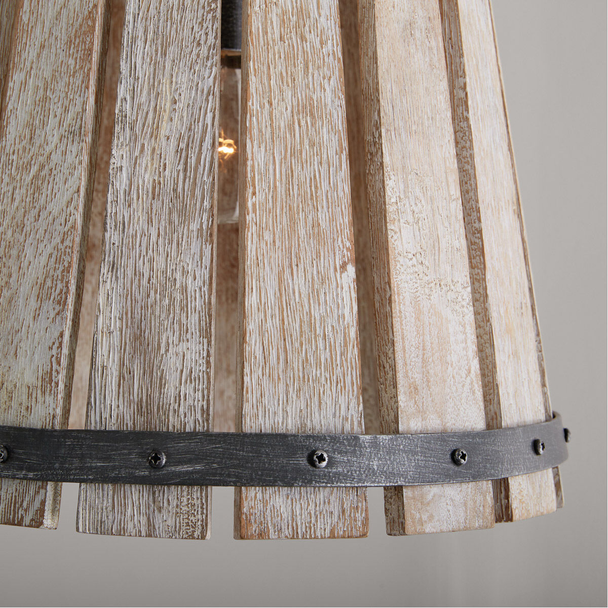 Remi 1 Light 14.25 inch Brushed White Wash and Nordic Iron Pendant Ceiling Light