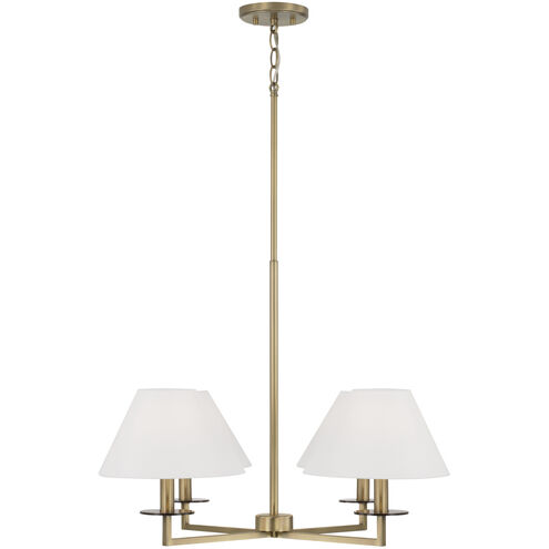 Capital Lighting Gilda 4 Light 29.75 inch Aged Brass Chandelier Ceiling Light 452241AD - Open Box