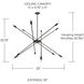 Kris 12 Light 33 inch Nordic Grey Chandelier Ceiling Light