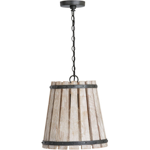 Remi 1 Light 14 inch Brushed White Wash and Nordic Iron Pendant Ceiling Light
