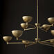 Francesca LED 43 inch Feathered Gold Chandelier Ceiling Light